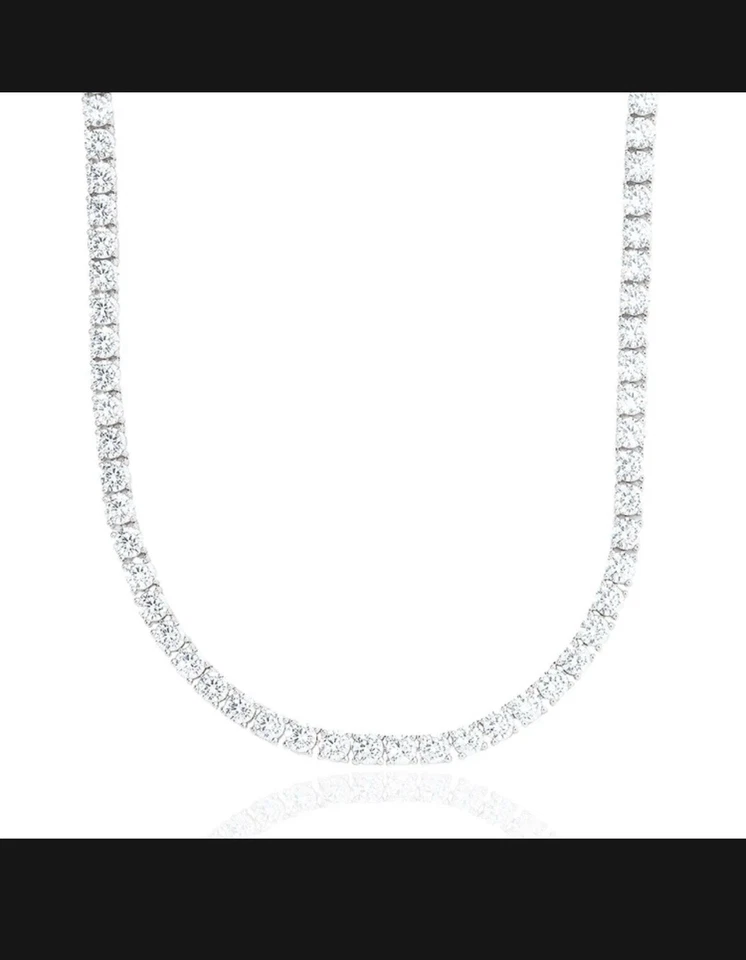 Juego de collar y pulsera de tenis de oro rosa Foto 3 de 4