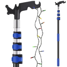 Niuyhe Ladderless Telescopic Poles for Hanging Christmas Lights, 3.8-12 FT Lo...