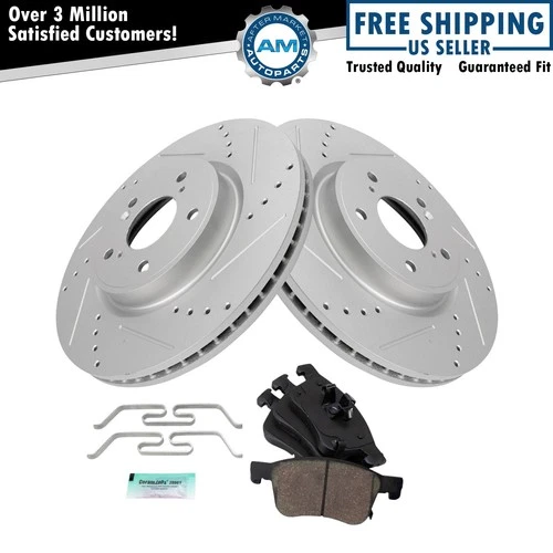 TRQ Performance Front Brake Pad & Rotor Kit Performance Ceramic Fits Honda (For: More than one vehicle)