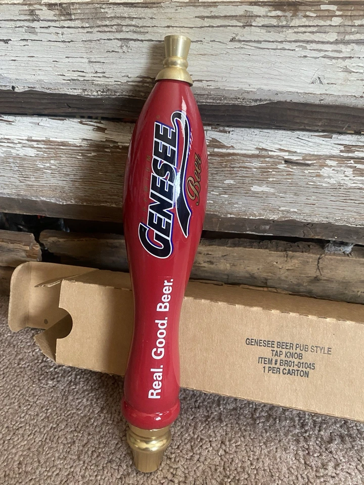 Vintage Genesee Beer Oil Can Beer Keg Tap Handle NIB New Bar Mancave Sign Orig. - Image 2 of 4