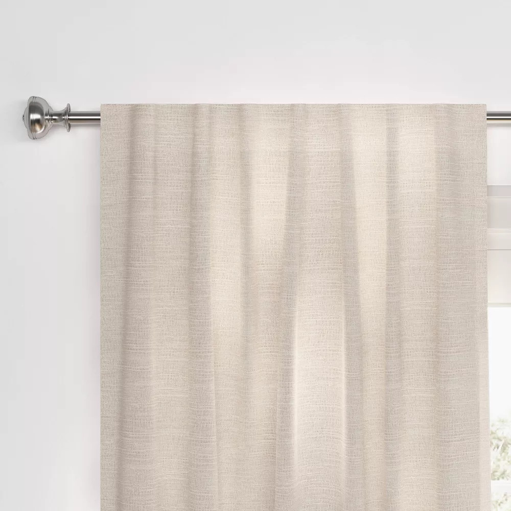 1pc 50x84 Blackout Textural Overlay Window Curtain Panel Cream - Threshold 2490₽