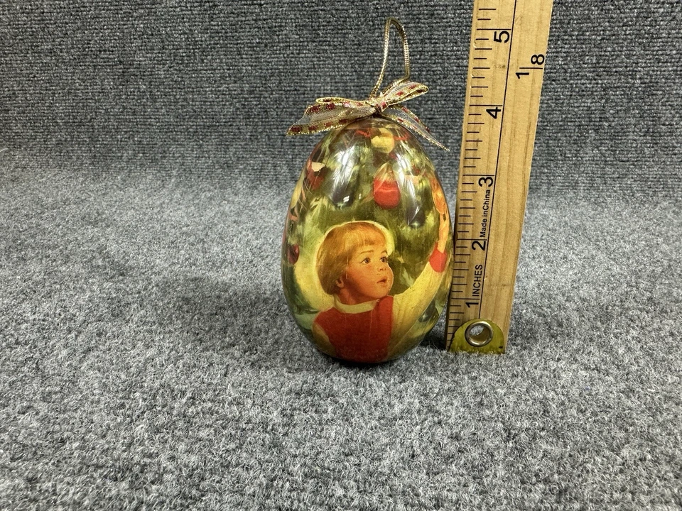 Donald Zolan "Erik's Delight" Navidad Decoupage huevo adorno 1992 EE. UU. Foto 3 de 4