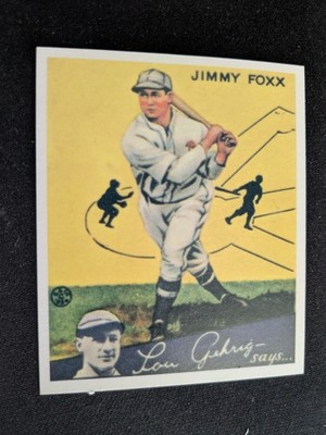 1934 Goudey Baseball Card # 1 Jimmie Foxx - Philadelphia A's (NM
