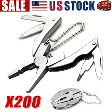 Pocket Multi Tool Pliers Mini Folding Key Chain Fishing Camping Small Pliers Lot