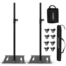 5Core Speaker Stand 2Pcs Heavy Duty Adjustable 61" DJ PA Stands 35mm w Wheels