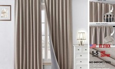 100 Blackout Curtains 84 inch Length 2 Panels 52"W x 84"L Pack of 2 Beige