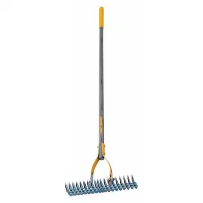 True Temper 29140Gr 14-1/4 In Steel Thatching Rake, 19 Tines, 54 In L Wood