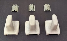 Antique White Porcelain Bath Towel Robe Hooks Architectural Salvage Lot of 3
