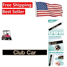 Elegant Black Gold Name Plate for Club Car Precedent Golf Cart - 15.74" x 2.24"