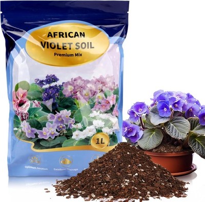 Omitgoter African Violet Potting Soil Mix 1qt Pre-Mixed Acidic Growing Medium