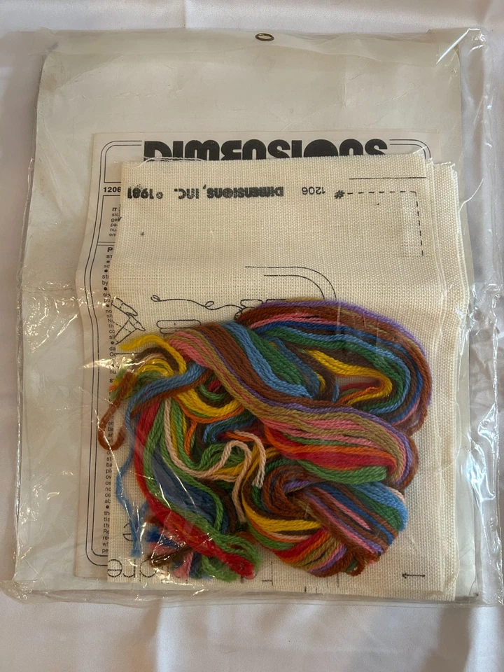 VTG 1981 NOS Dimensions Crewel Embroidery Kit Children Grow Up 1206 12"x16" USA - Image 3 of 3
