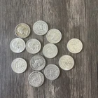 1964 Washington Quarters Lot 12 Circulated 90% Silver coins