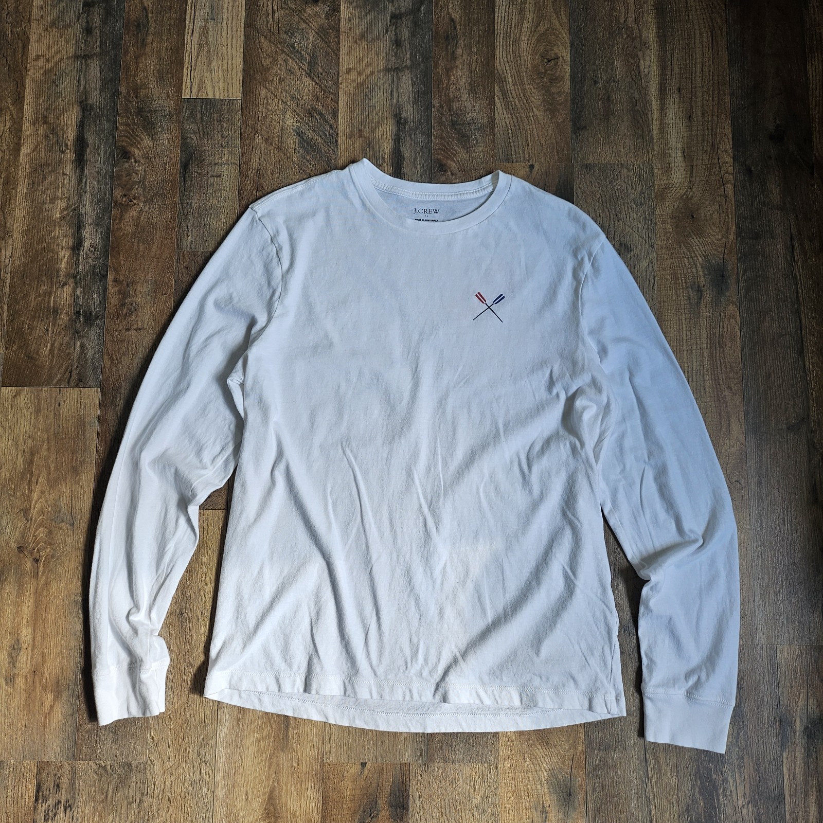 FILA T shirt uomo J.Crew Factory manica lunga remi logo grafica taglia M 100% cotone usata in ottime condizioni