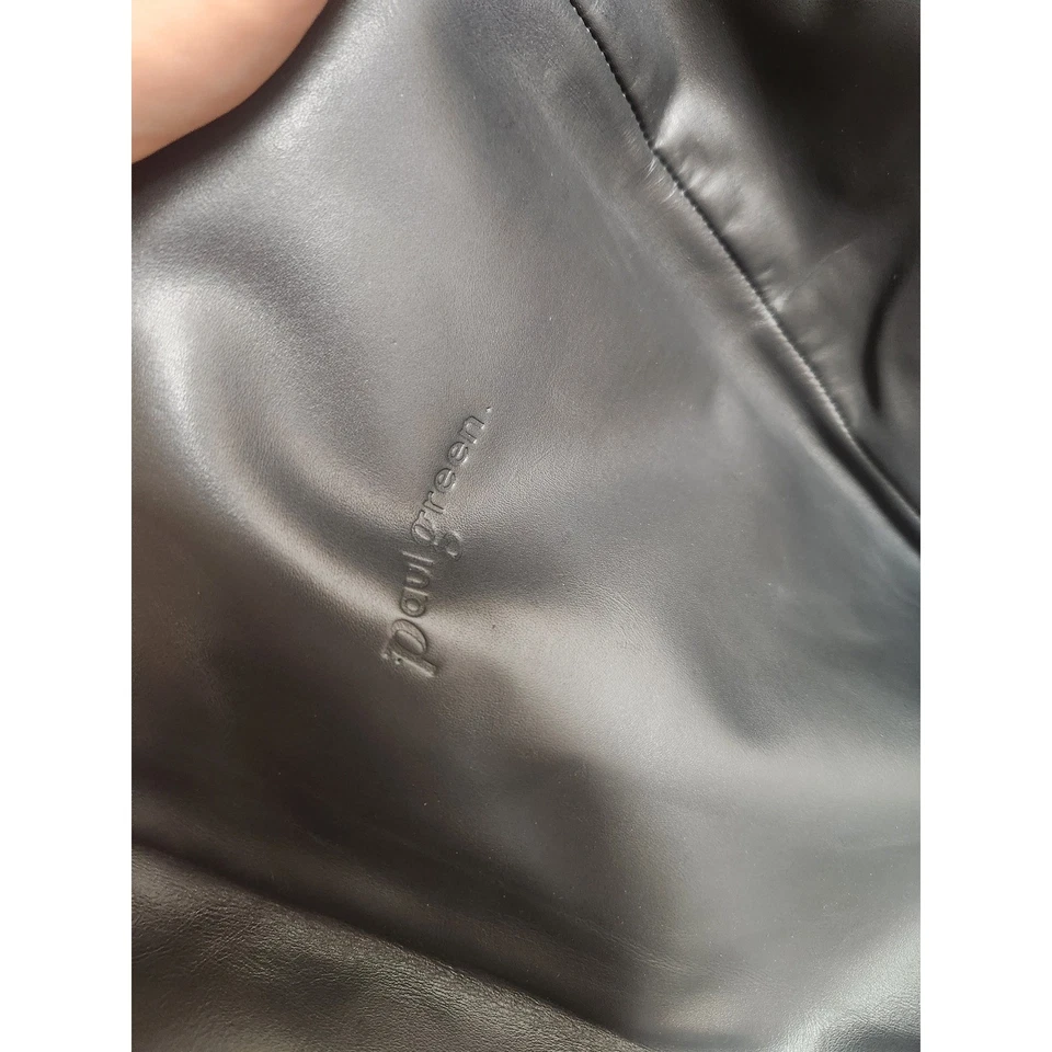 Botas hasta la rodilla de cuero negro verde Paul para mujer talla 5 suela de plataforma Foto 4 de 4