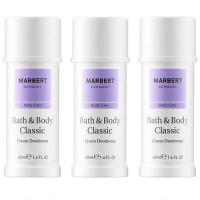 Marbert Bath & Body Classic Cream Deodorant 3 x 40 ml