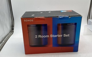 Sonos Play:1 Black Compact Wireless Smart Speaker 2 Room Starter Set In Box