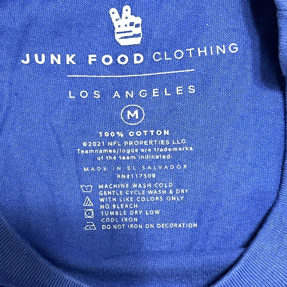 Camiseta deportiva azul NFC marca comida chatarra Los Angeles Rams NFL para hombre mediana Foto 3 de 4