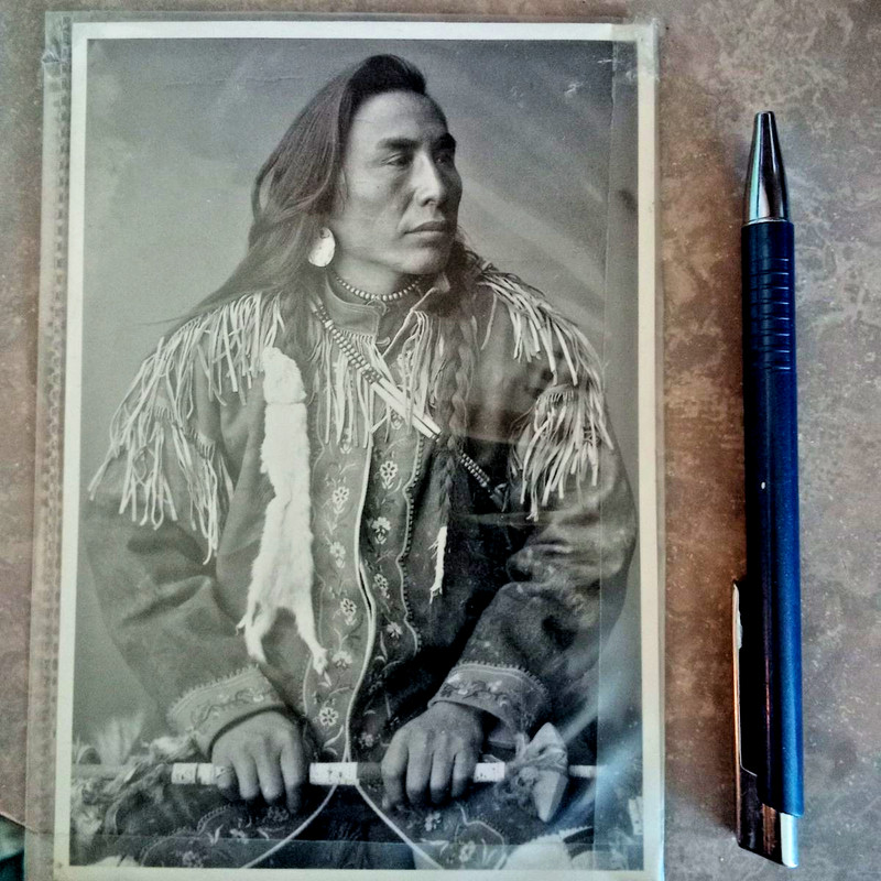 Vtg Native American Sixapo Warrior Chief Real Photo postcard Blackfoot Indian