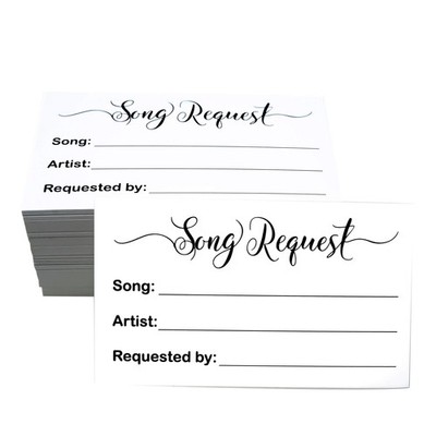 100 Song Request Cards Play Song at Wedding Reception Prom Dance Party Band DJ K