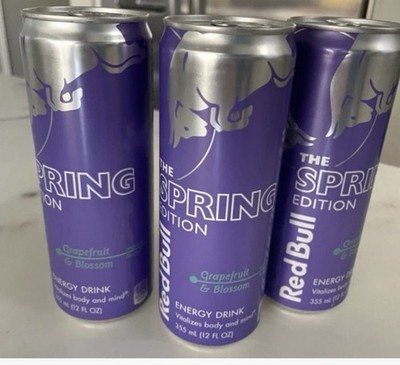 Red Bull Energy Discontinued Spring Edition Grapefruit and Blossom 3 Pack 12 oz