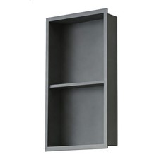 Recessed Wall Niche Cabinet 24"x12", Matte Gray Stainless Steel, Shower Niche