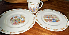 2 Royal Doulton Vtg Bone China Bunnykins Kids...