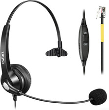 RJ9 Yealink Phone Headset with Noise Cancelling Mic  Volume Controls, Mono Tele