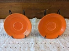 2 Vintage Fiestaware Radioactive Red Saucers