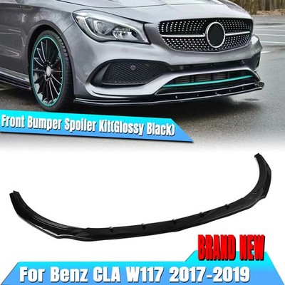 For 2016-2019 Benz W117 CLA200 CLA250 CLA45 Gloss Black Front Bumper Lower Lip