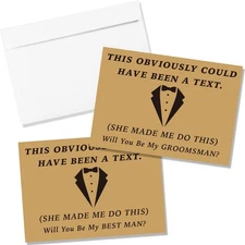 Teling 8 Pieces Groomsmen Proposal Cards Funny Proposal Gifts 7 Pieces Will Y...