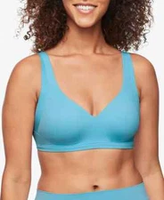 Warner's RA2231A Wire-Free Bra No Side Effects Blue 2XL