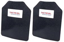 Pair Curved Level III AR500 Steel Body Armor Two 8" x 10" Plates - Spall Coated