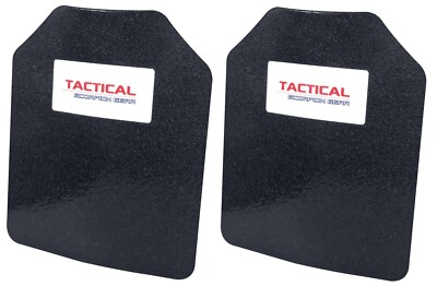 Pair Curved Level III AR500 Steel Body Armor Two 8'' x 10'' Plates - Spall Coated