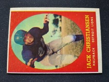 1958 Topps Football Card # 70 Jack Christiansen (HOF) - Detroit Lions (EX)
