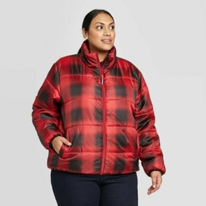 red puffer jacket plus size