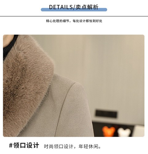 Winter Fur Collar Coat Men's Korean Long Slim Fit Windbreaker Casual Woolen Coat - Picture 9 of 27