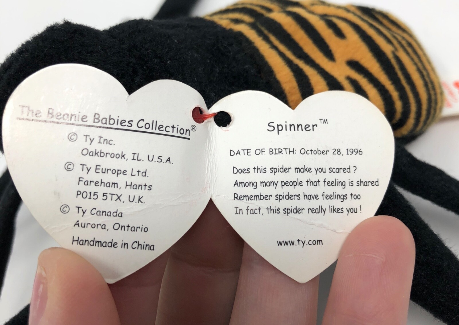 1996 Ty Original Beanie Babies Spinner The Spider w/Tags eBay