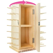 84 Spool Thread Holder-Rotating Wooden Rack for Sewing, Embroidery, Crafts, DIY