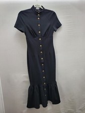 Asos Womens Black Pencil Dress Lbd Sz 4 Sheath New Knit 4144