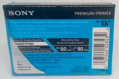 Sony DVC Digital Video Cassette Premium MiniDV Tape SP 60 LP 90 New Sealed (H) - Picture 2 of 4