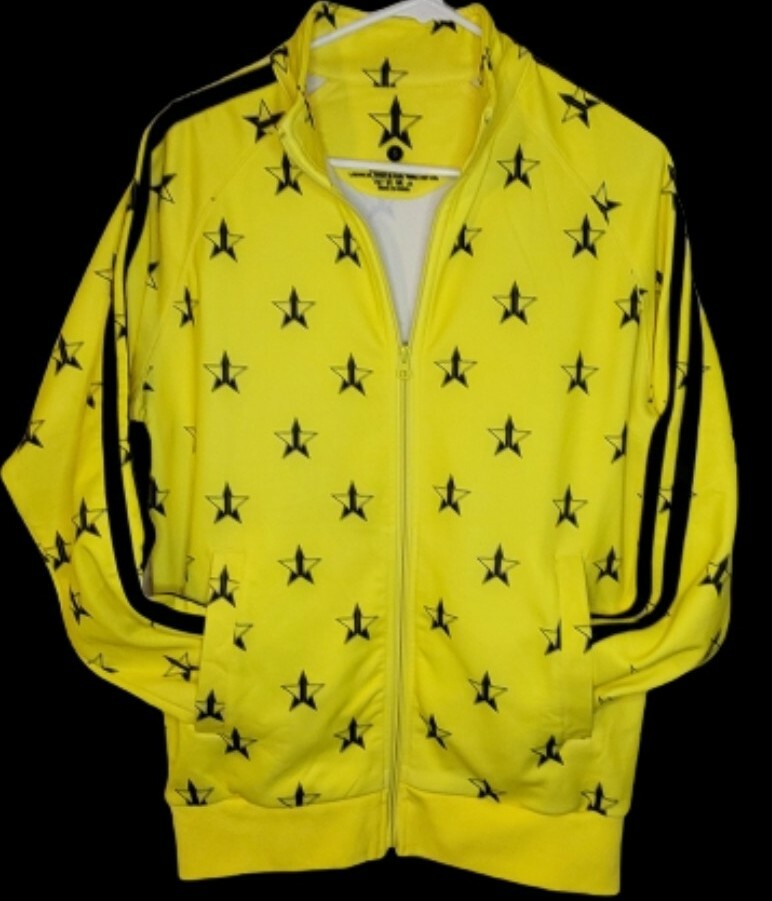Vintage Mens Yellow STARTER Jacket Black Stars Warm-Up Full Zip