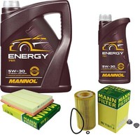 Mann Inspektionspaket 6 L Mannol Energy 5W-30 FüR Opel Zafira A 2.0 Dti 16V