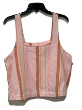 ANA New Approach sleeveless, Square Neck Tank. Size XL Striped Pink