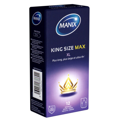 Manix King Size Max XL   12 Kondome, Ultrathin, Spezialform, 56 mm großer Penis