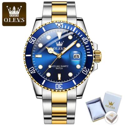 OLEVS Design 5885 Marke Herren Armbanduhr Leuchtquarz Wasserdicht + OVP