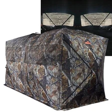 THUNDERBAY Bunkhouse Pop Up Portable 6 Person Side-by-Side Hunting Blind, Foo...