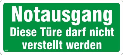 Notausgang nicht verstellen  Exit Aufkleber gesichert Alarmaufkleber Art. 3523