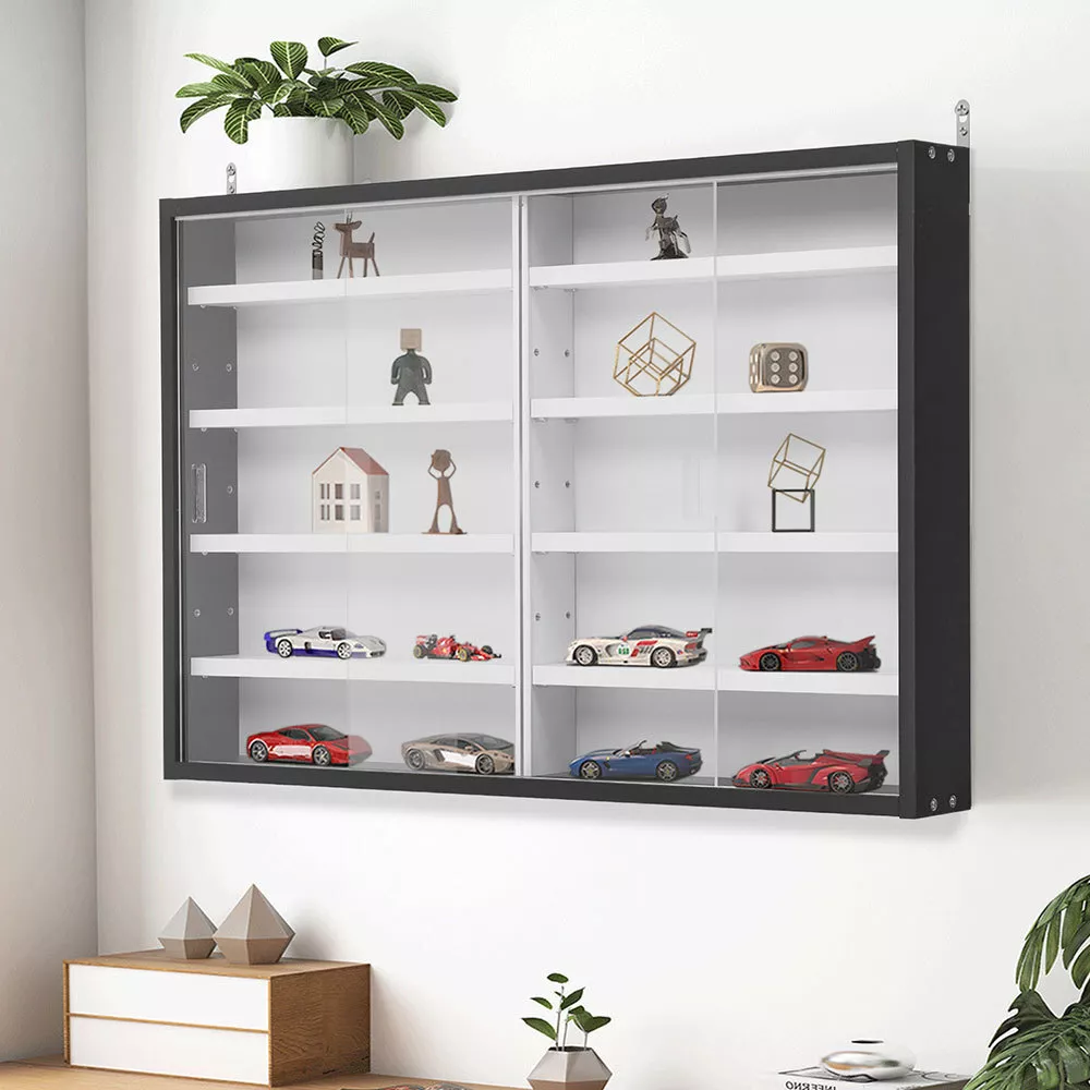 100cm 5 Tier Wall Display Cabinet Wooden Shelves Toys Models Organiser UK