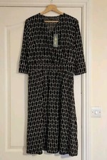 Ruth Langsford Regular 3/4 Sleeve Faux Wrap Midi Dress, Black Multi, Size UK 16