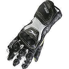 Spada Elite kangaroo Leather motorcycle Gloves Armoured Sport Race Black/White - Afbeelding 1 van 2